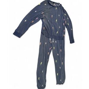 Honeydew Intimates Lounge Set with Lightning Bolts - Blue